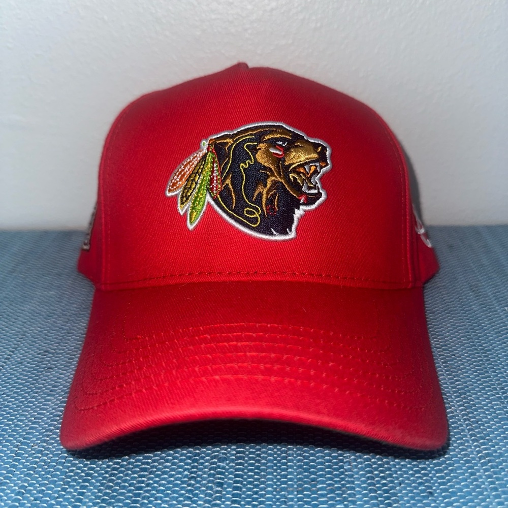 Chicago Sports (Bears, Blackhawks) Red Embroidered SnapBack Hat by Reference